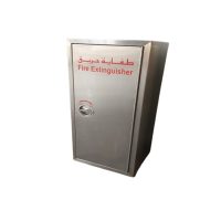 Surface Type Single Door Fire Extinguisher Cabinet Full SS Brush 316 Grade With SS Round Lock and Hinges