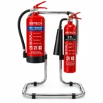 SSTECH double fire extinguisher tubular stand chrome finish UAE